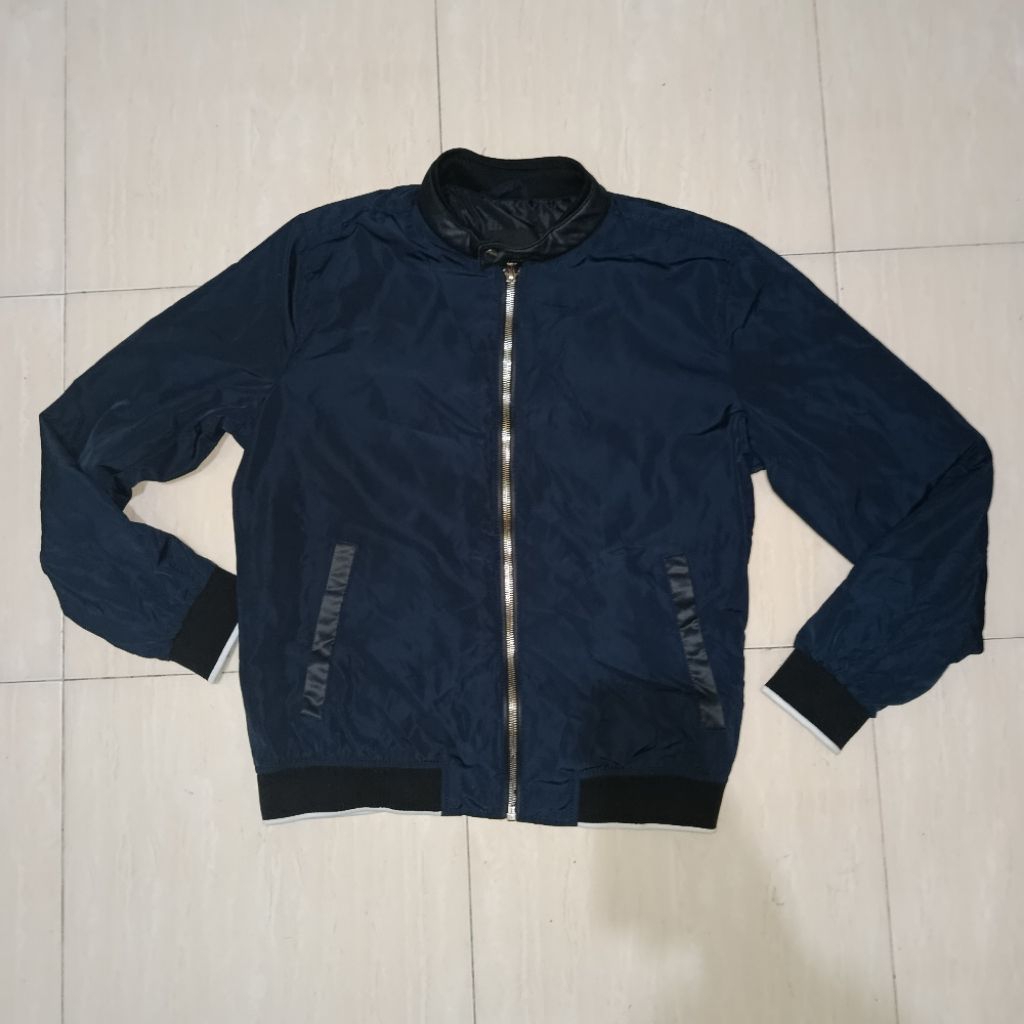 Jacket Casual Bomber Zara Man Nevy Fit XL Original