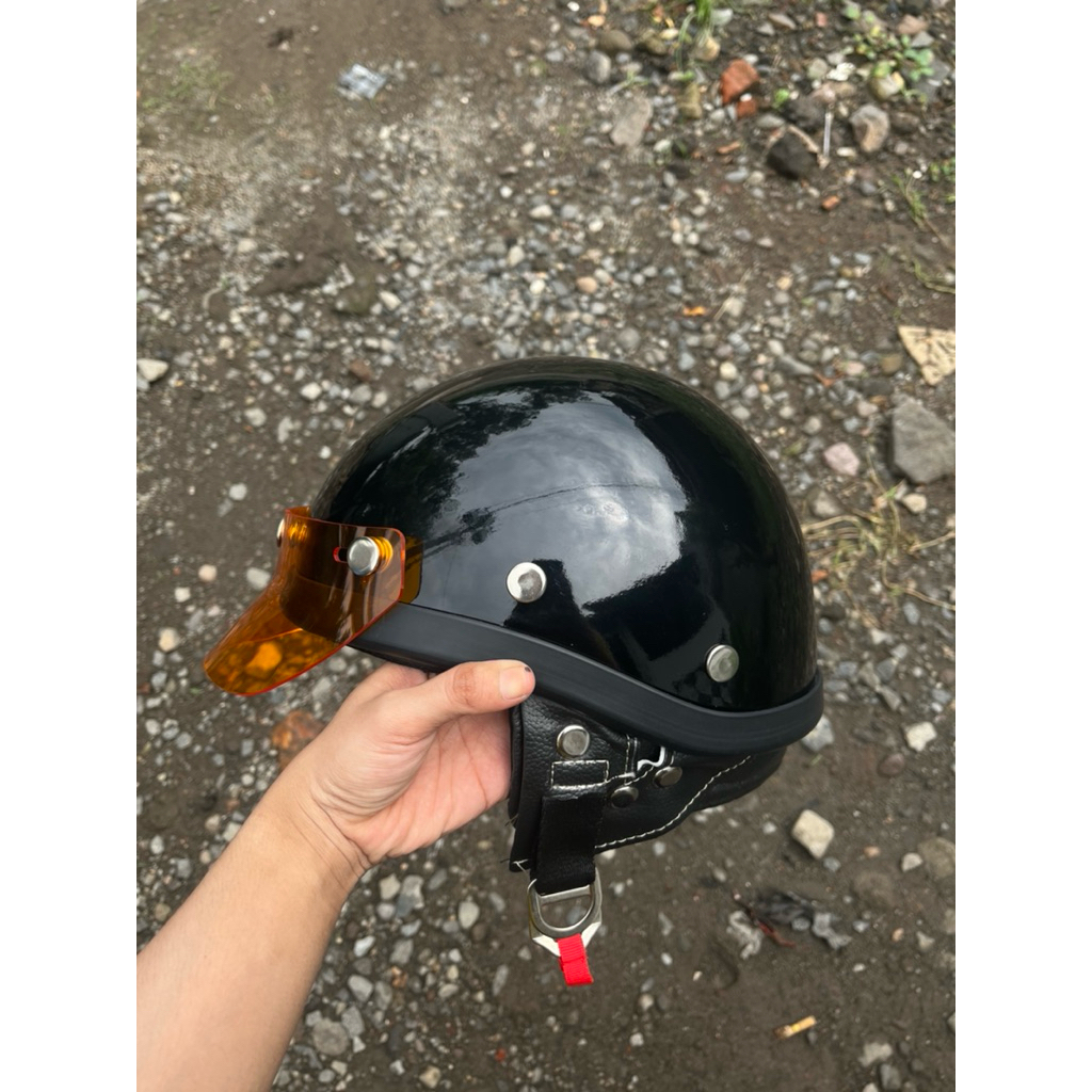 Helm Chips Cooper Retro List Hitam