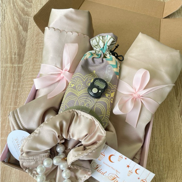 New Syaluna - Hampers Mukena Dewasa Kado Mukenah Mewah 2 In 1 Gift Box