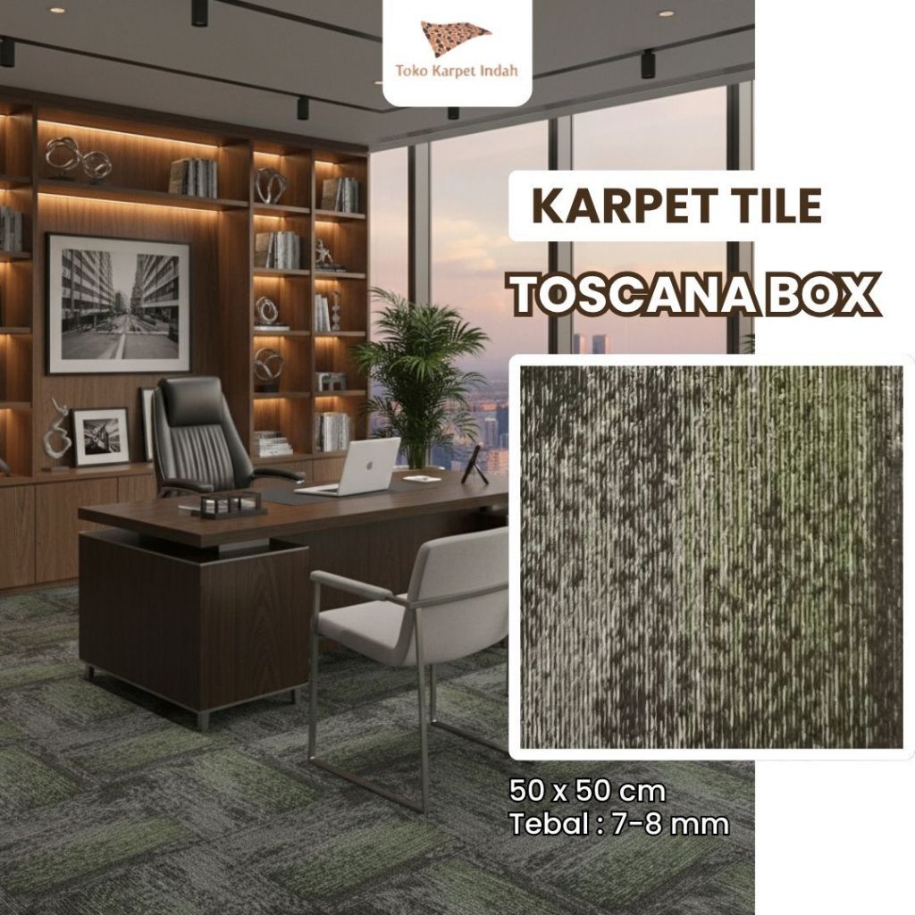 Karpet Kantor Tile Toscana Box | Harga per Box 5 m² | Karpet Tile Premium Kantor & Hotel