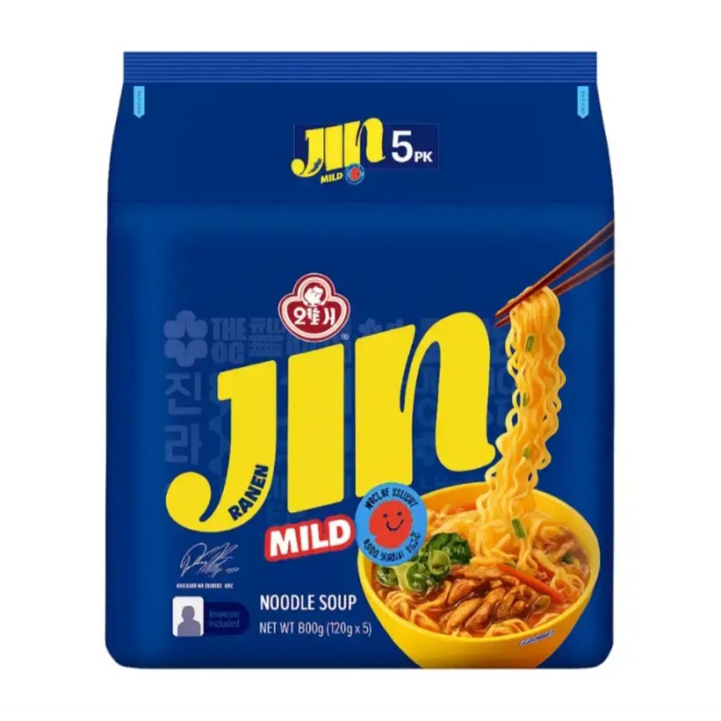 JIN RAMEN MILD MULTIPACK 5X120GR Ottogi Jin Ramen Mild Multipack 5x120gr adalah mie instan Korea pre