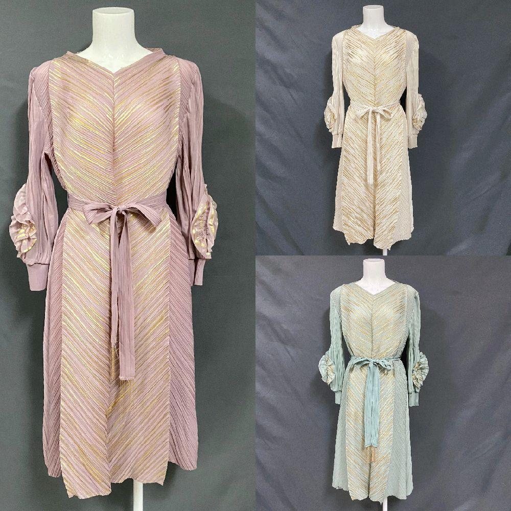 KODE 280 Dress Pleats Premium Motif Gold | Dress Plisket Motif Bunga