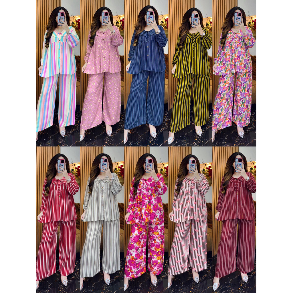 SET ARUMI RUFFLE DST ORIGINAL / ONESET CELANA WANITA /BY DST COLLECTION