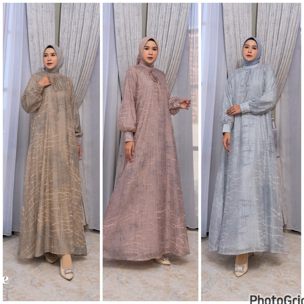 DIONNE dress marevi standar & jumbo,gamis simple wanita muslimah