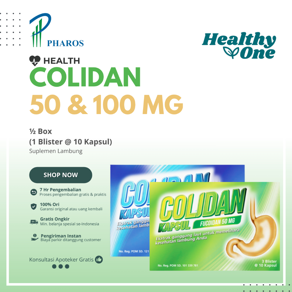 Colidan 50 mg / Colidan 100 mg - Fucoidan, Suplemen Lambung