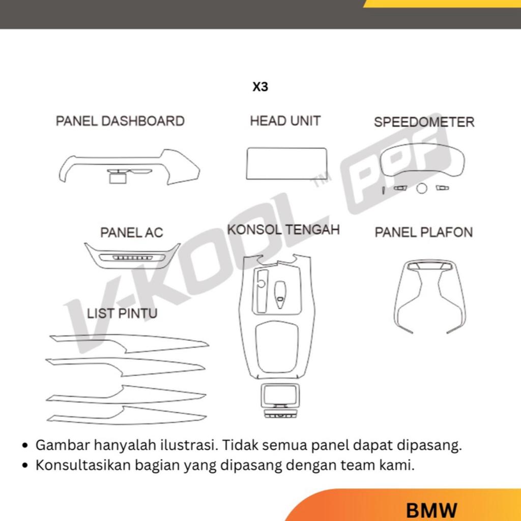 PPF Interior VKOOL BMW X3 orginal Vkool Indonesia