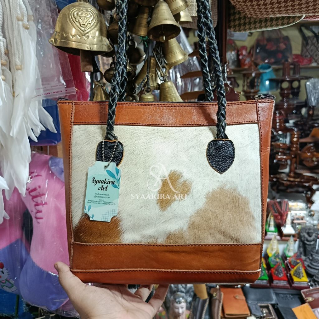 TERMURAH syaakira.art Tas Kulit original bulu limited medium jumbo SOUVENIR OLEH-OLEH KHAS JOGJA
