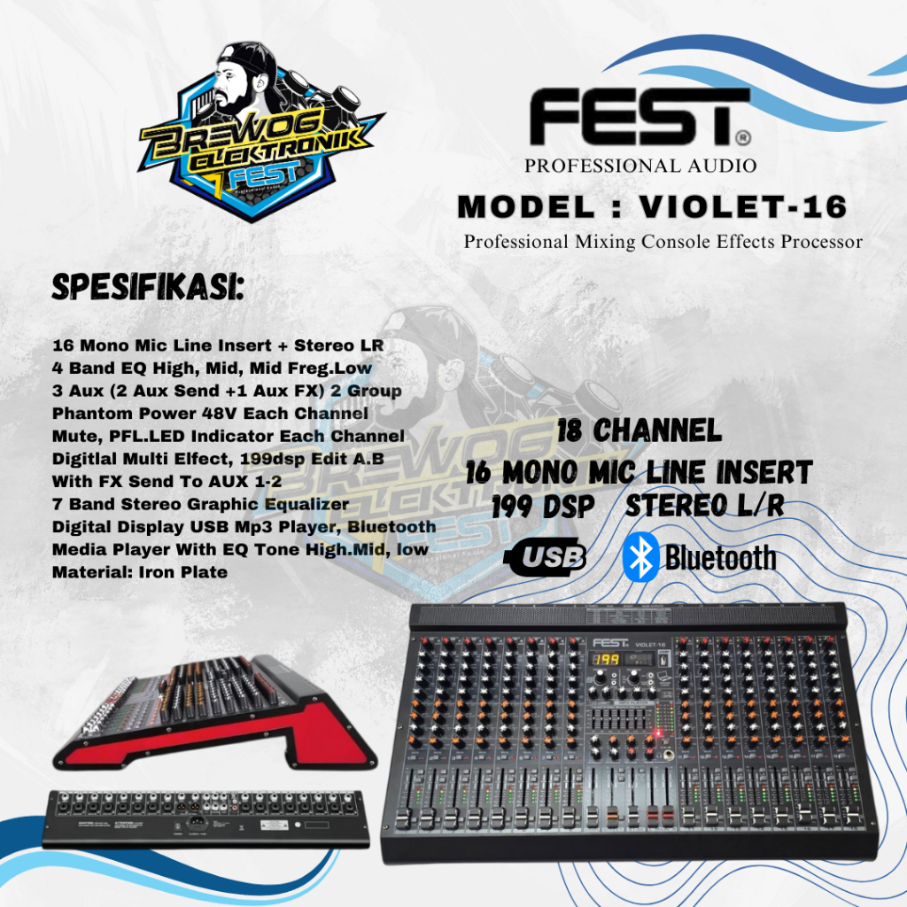 BREWOG FEST INDONESIA MIXER Violet 16 Channel