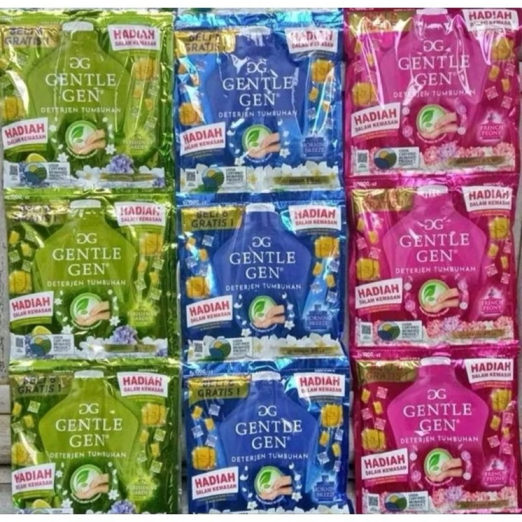 1 renceng gentle gen isi 16 sachet rinso cair cuci pakaian