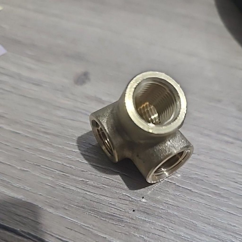 4 Way Kuningan 1/4 Air Cock Seat Kompresor Nepel Cabang 4 Kuningan