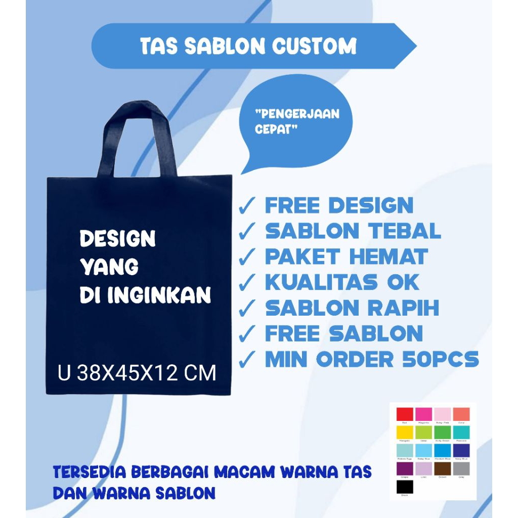 Paket murah tas sembako tas idul Fitri tas syukuran Tas goodie bag sablon custom ukuran 38x45x12 cm