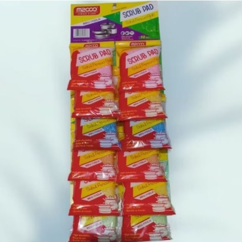 (12pcs)M2000 Sabut Cuci Piring Sabut Pencuci Ajaib Srub Pad Warna