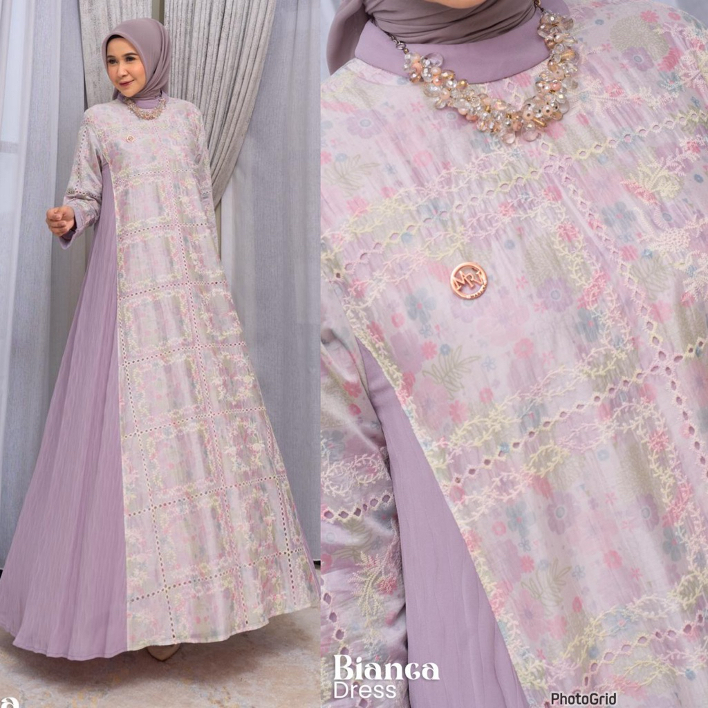BIANCA DRESS BY MAREVI/gamis std jumbo/gamis mewah premium/bisa cod