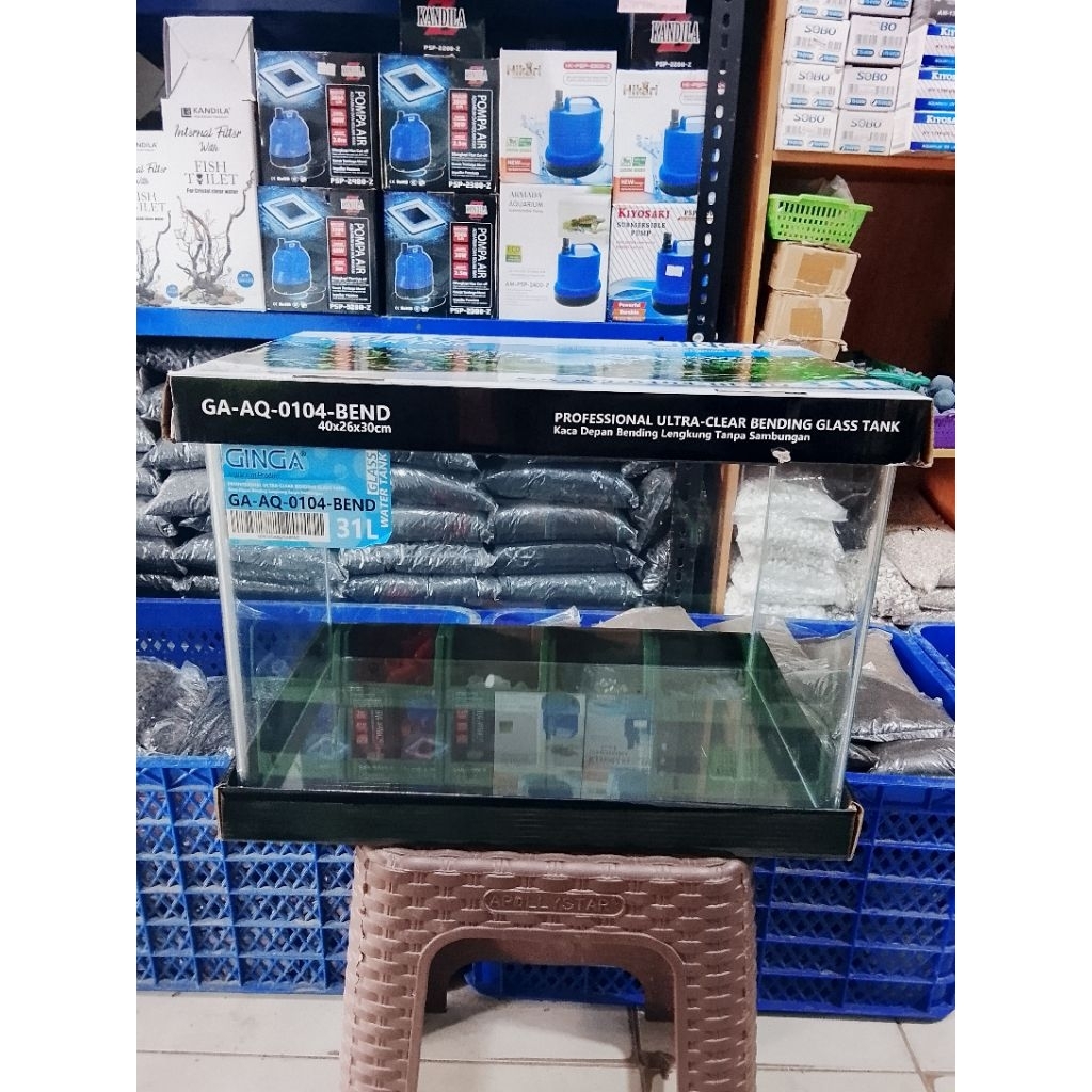 AQUARIUM BENDING ( KACA LENGKUNG ) // 31 LITER ( 40 X 26 X 30 )