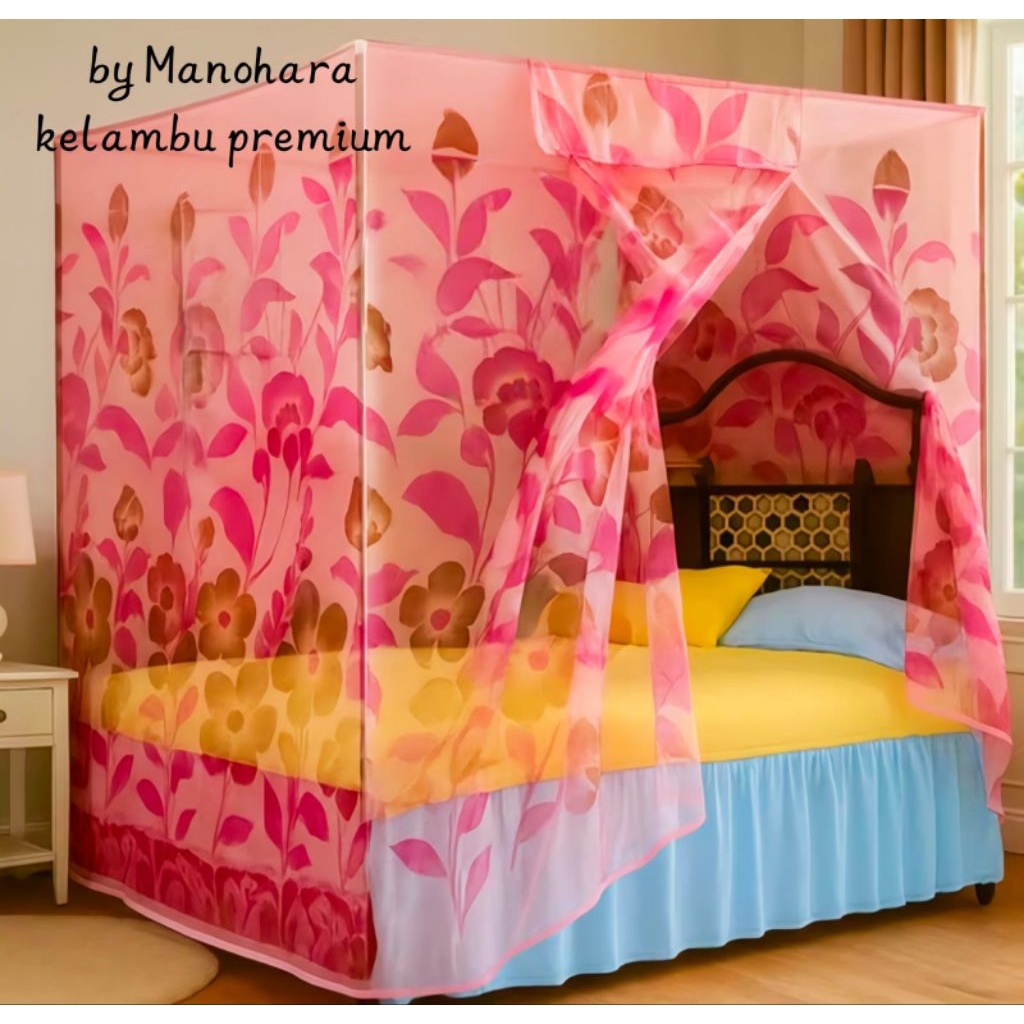 kelambu motif Bunga super jumbo 200x200cm kelambu anti nyamuk bahan tebal premium anti bolong kelamb