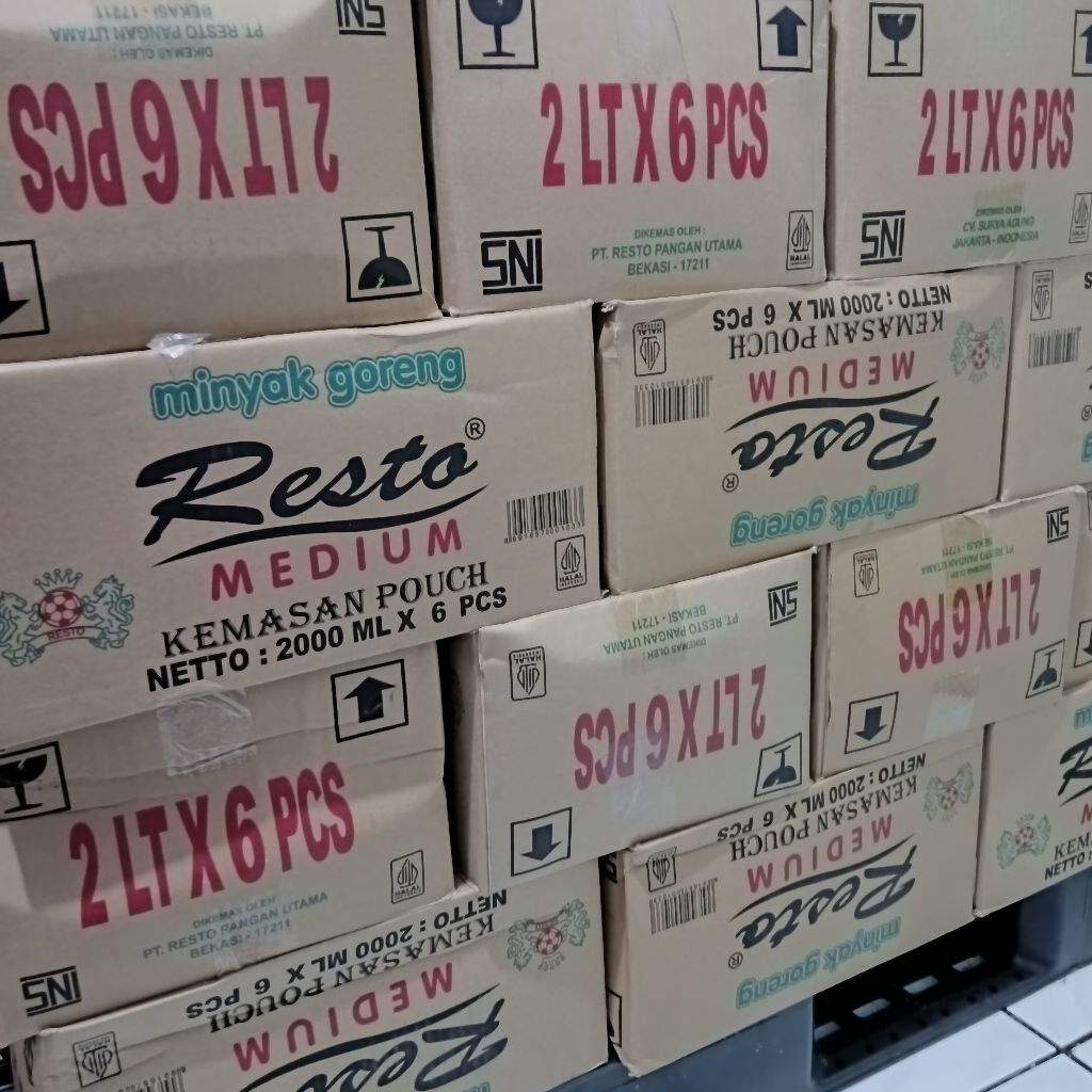 Resto minyak goreng 2 liter 1 dus