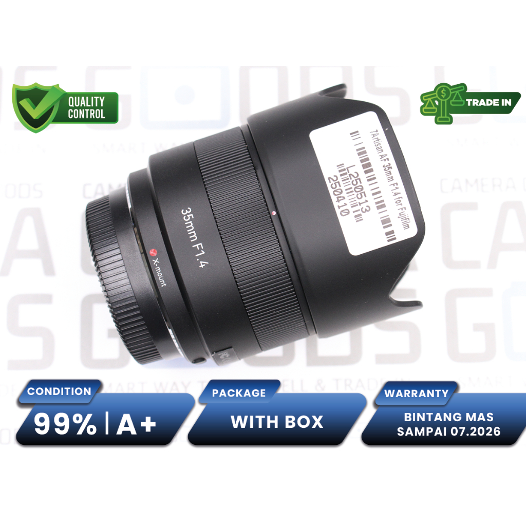 Lensa 7Artisans 35mm F1.4 AF Lens Autofokus for Fujifilm X Second Bekas Grade A - L250513