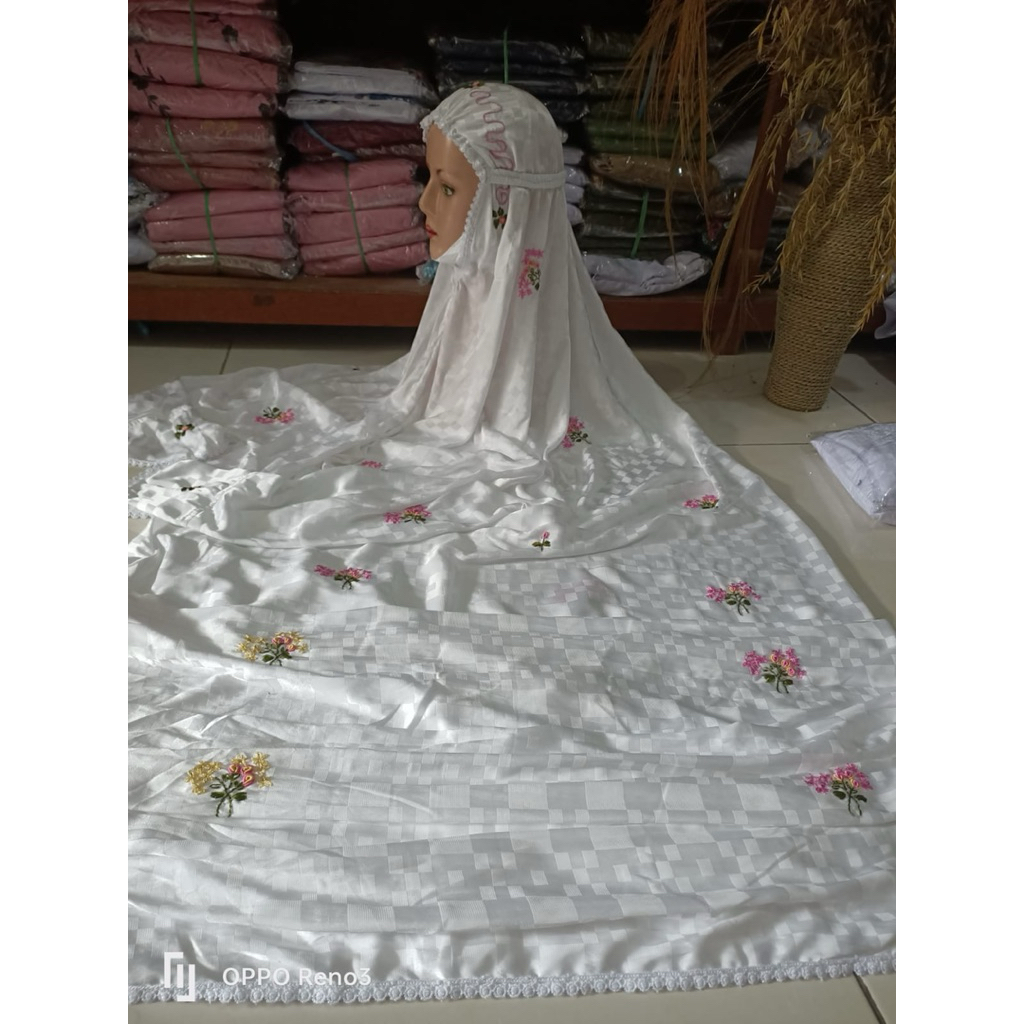 Mukena Terusan sutra blitz sulam tabur