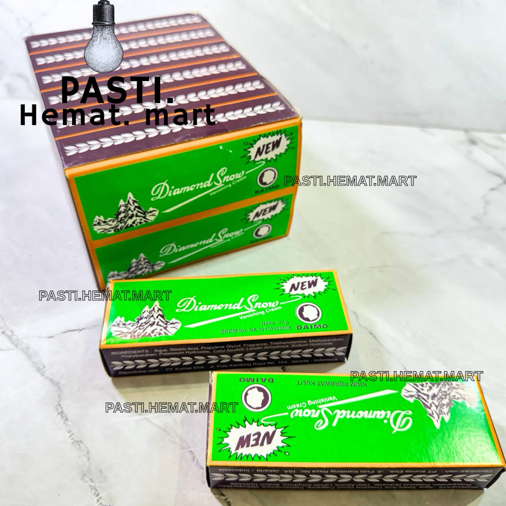 [PAKET USAHA] 12 PCS Diamond Snow Cream Original | Bedak Diamond Cream 37GR