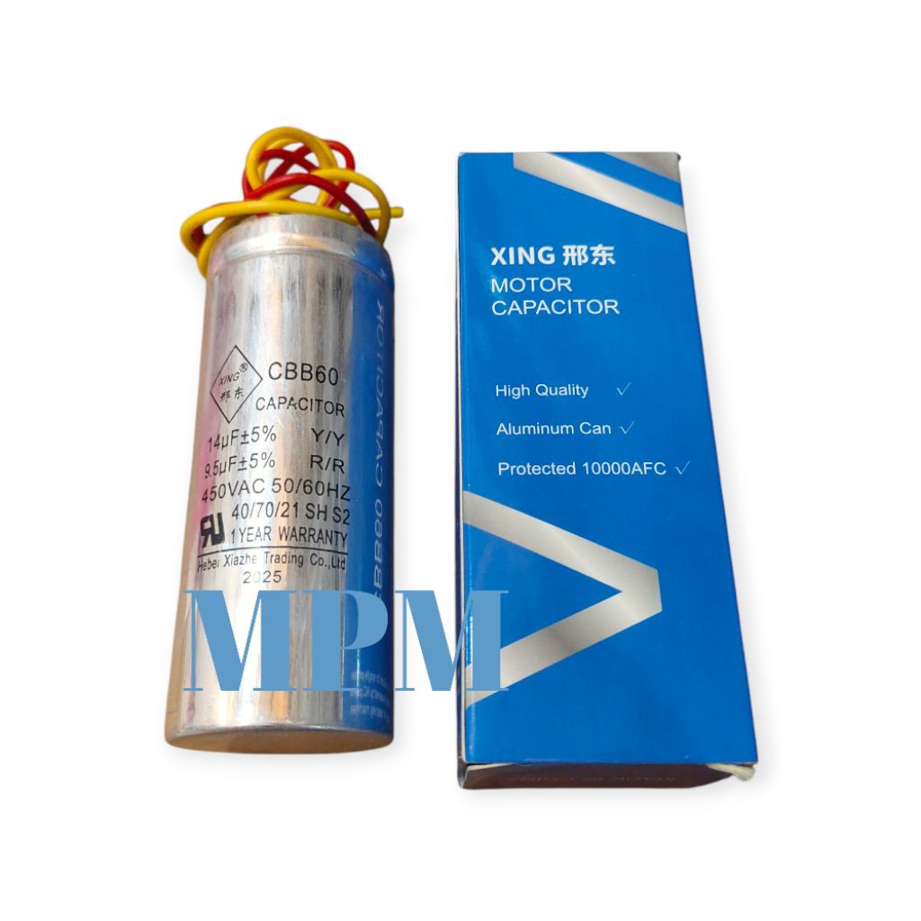 KAPASITOR MESIN CUCI 2 TABUNG LG DAN LAINNYA 14+9,5UF BODY ALUMANIUM