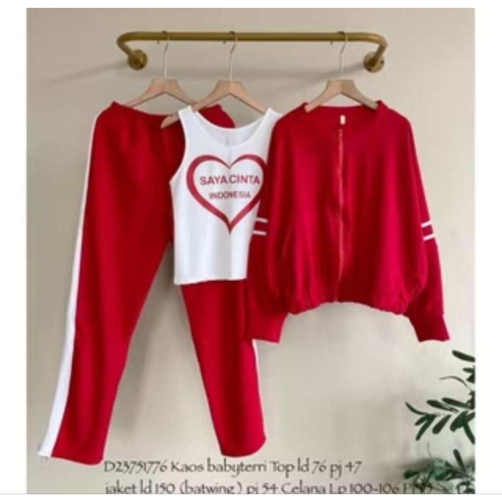 Oneset atasan celana kemerdekaan merah putih dirgahayu