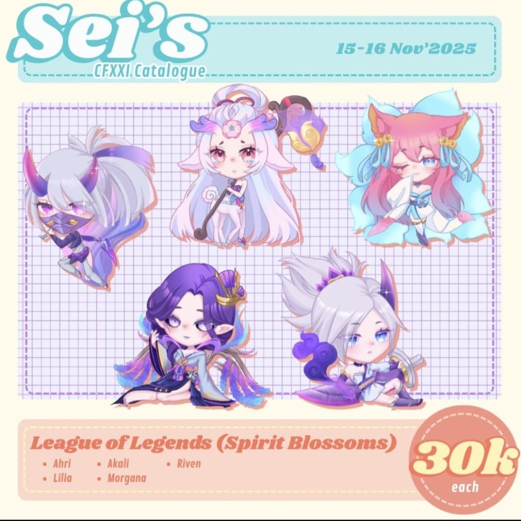 keychain League of Legends Wild Rift Ahri Akali Riven Morgana Spirit Blossom