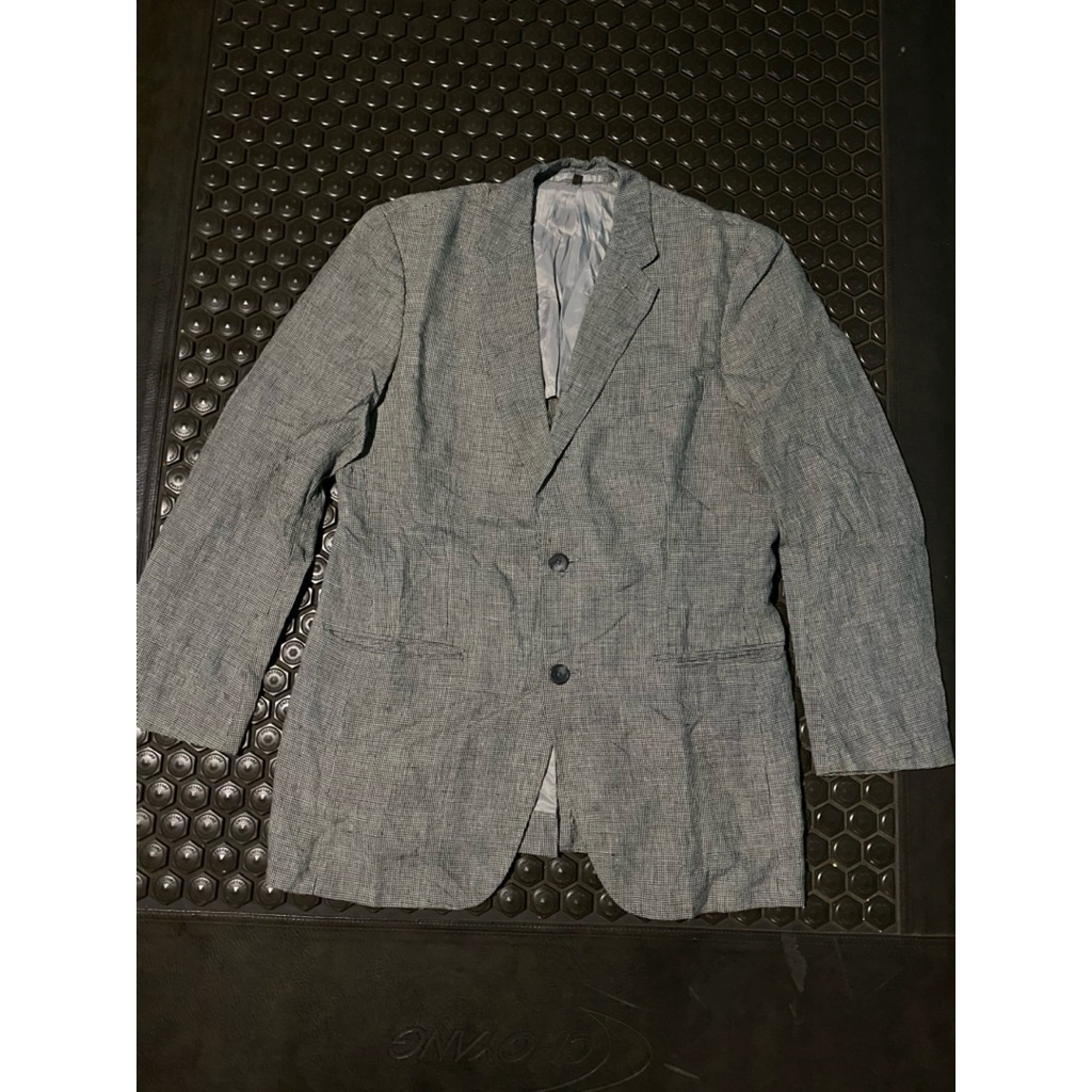 BLAZER JAS UNIQLO TARTAN LINEN PREMIUM BRANDED