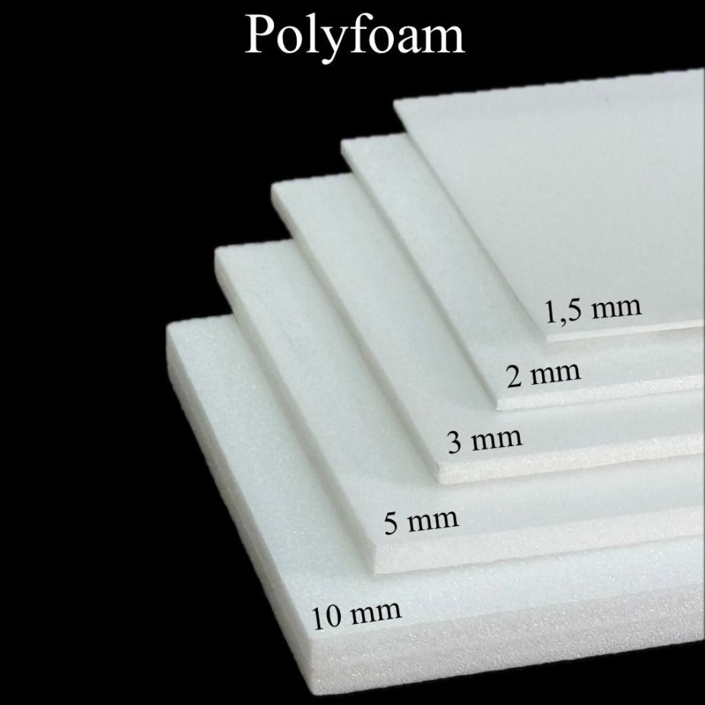 Polyfoam Import Tebal 1,5mm - 10mm PxL 100x100cm Depron Foam Foamboard Maket PS-Foam Sheet Lembaran 
