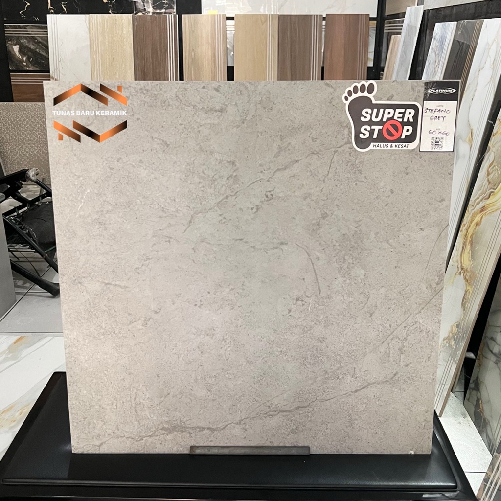 Keramik Cutting 60x60 Platinum Stefano Grey | Matt/Super Stop