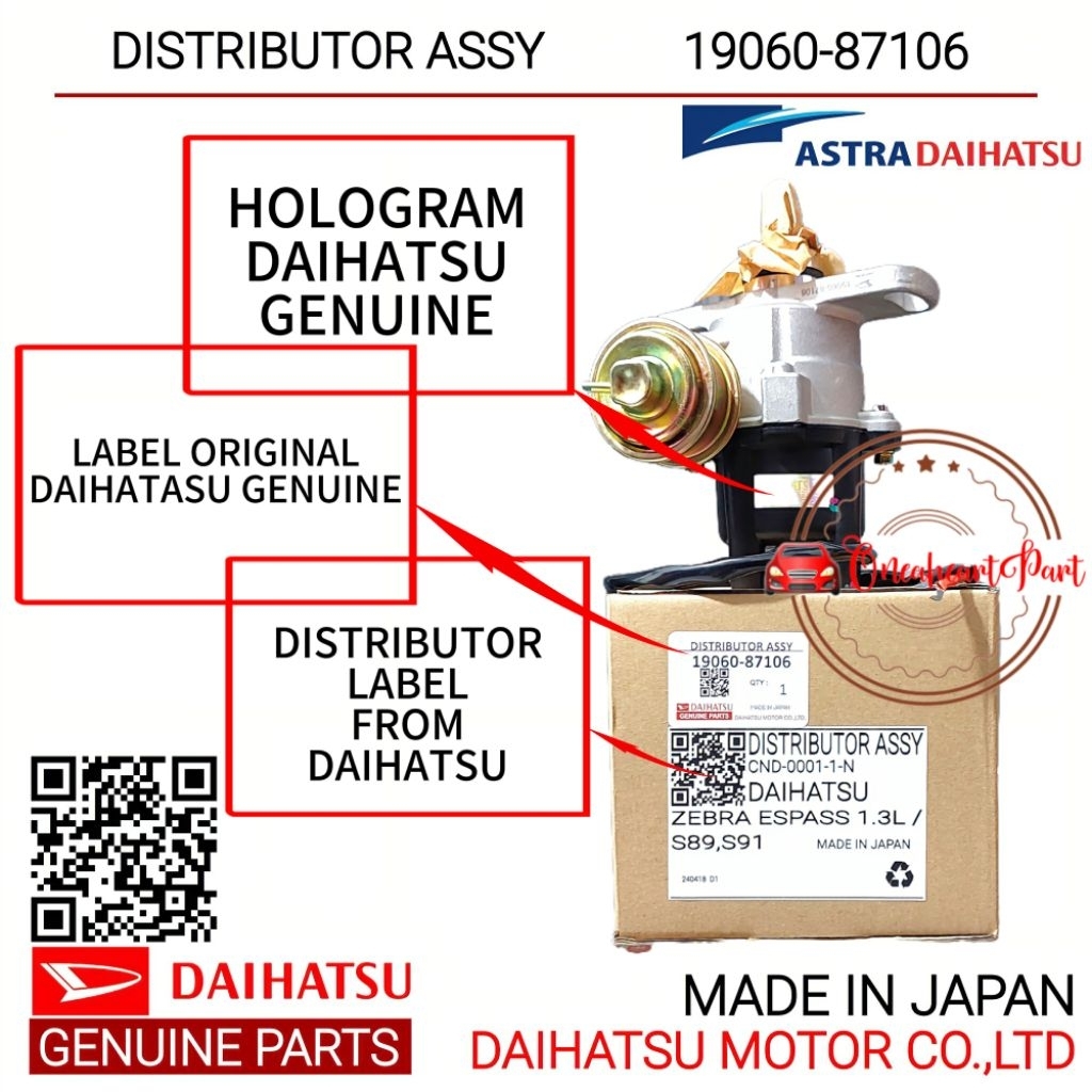 DELCO PLATINA DISTRIBUTOR ASSY ESPASS ZEBRA S89 S91 1300CC ORI