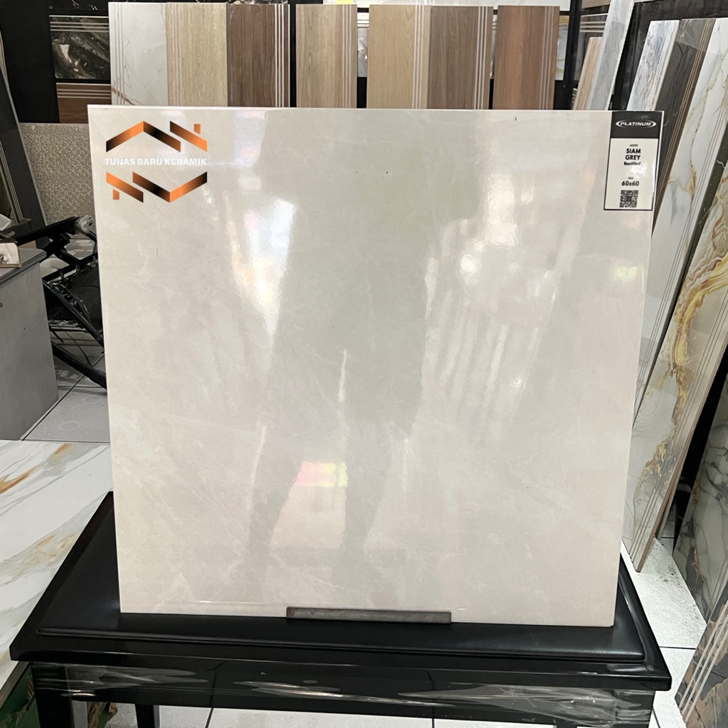 Keramik Cutting 60x60 Platinum Siam Grey | Glossy