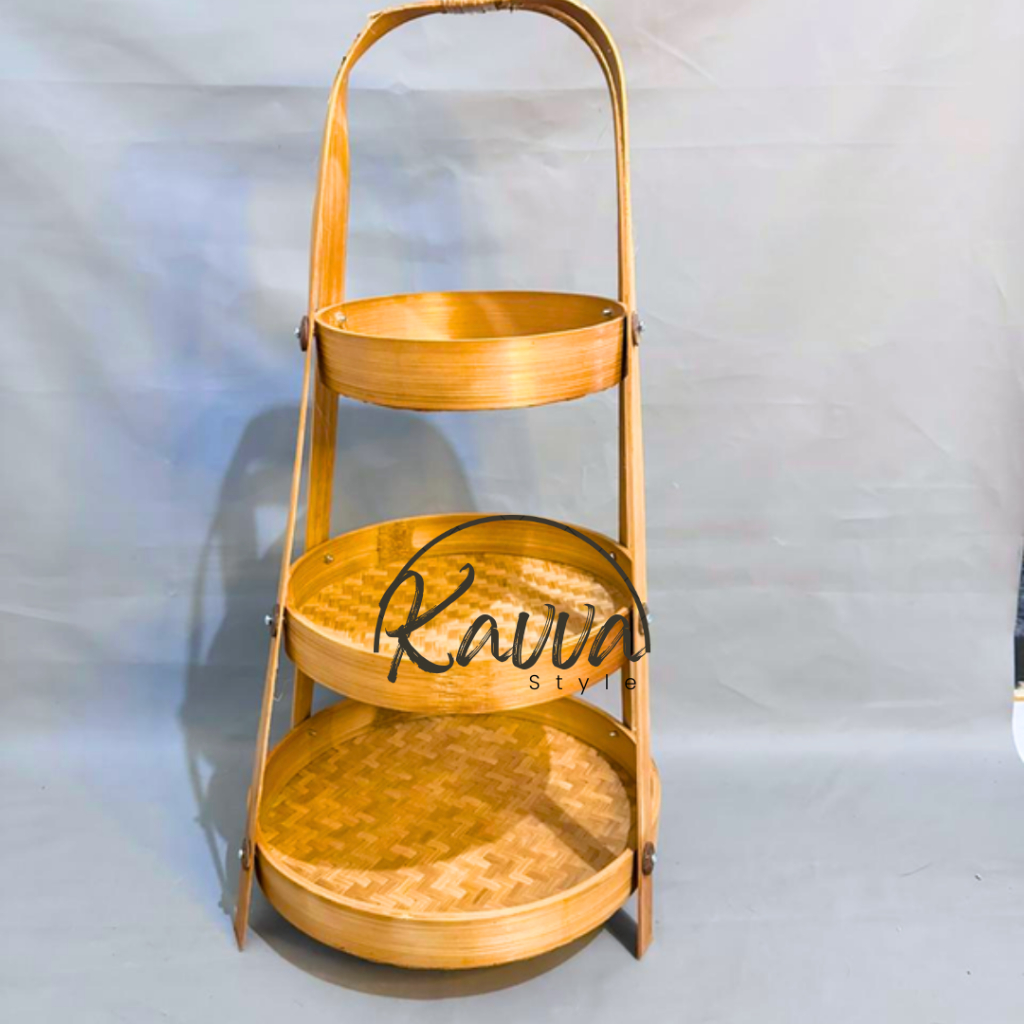 Rak Bawang Bambu Bulat | Rak Bumbu susun