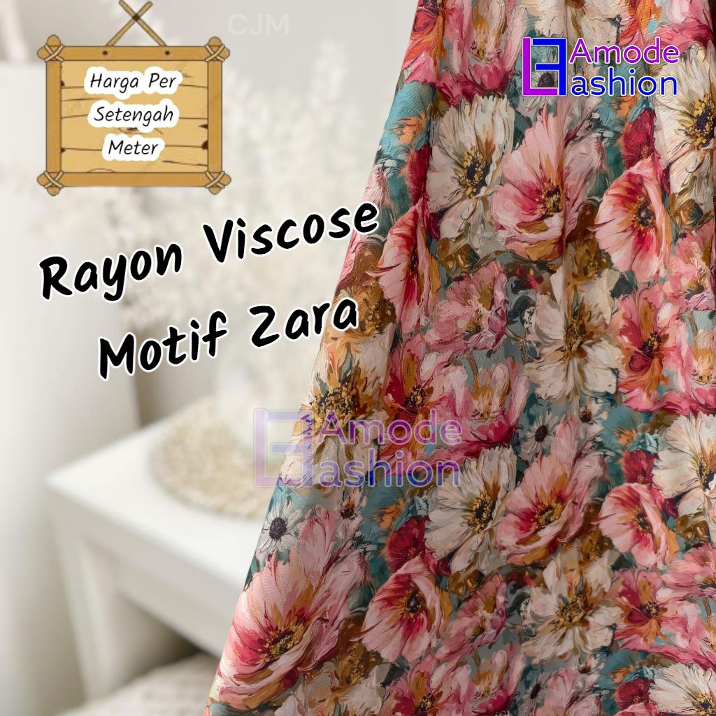 Kain Katun Rayon Viscose Premium Motif Zara