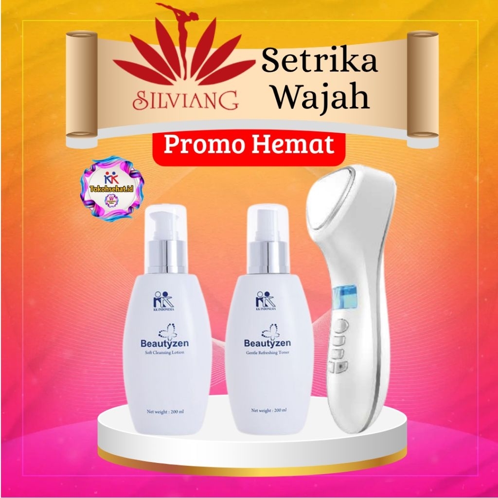 Silviang 3 Hot & Cool Skin Device – Paket Setrika Wajah & Soft Cleansing | Alat Facial Wajah Portabl