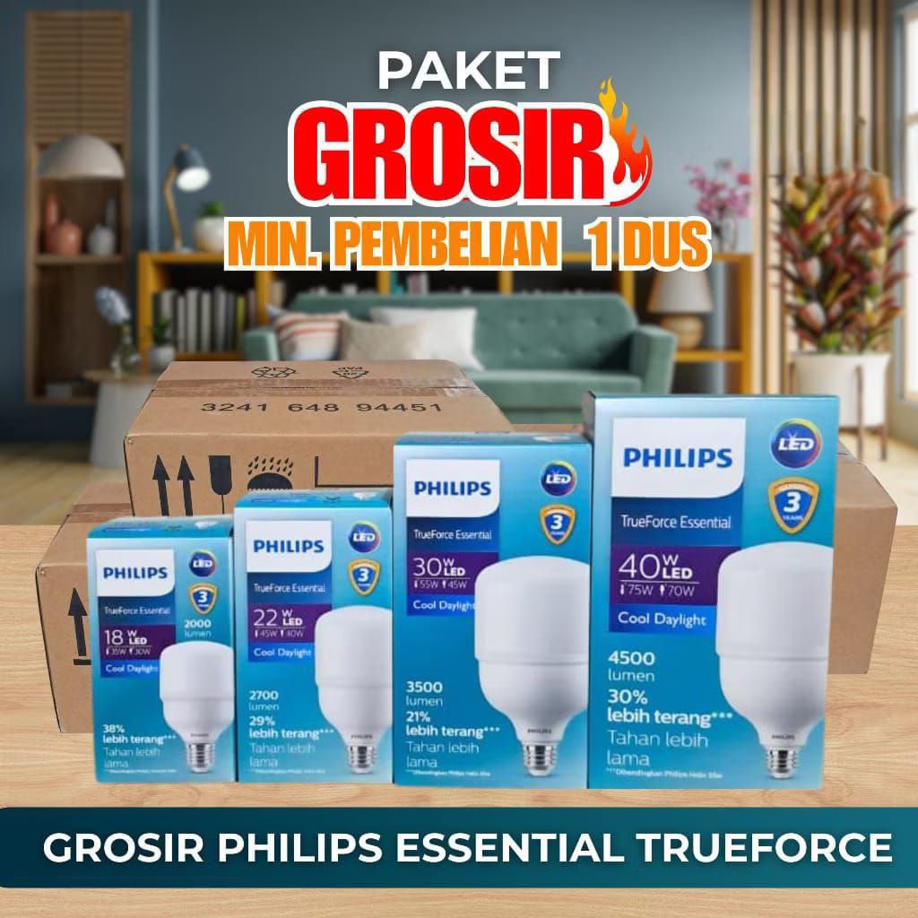 [ PAKET 1DUS ISI 6PCS ] Philips Lampu LED Bohlam True Force | TBulb | Capsule | TForce Essential Bir
