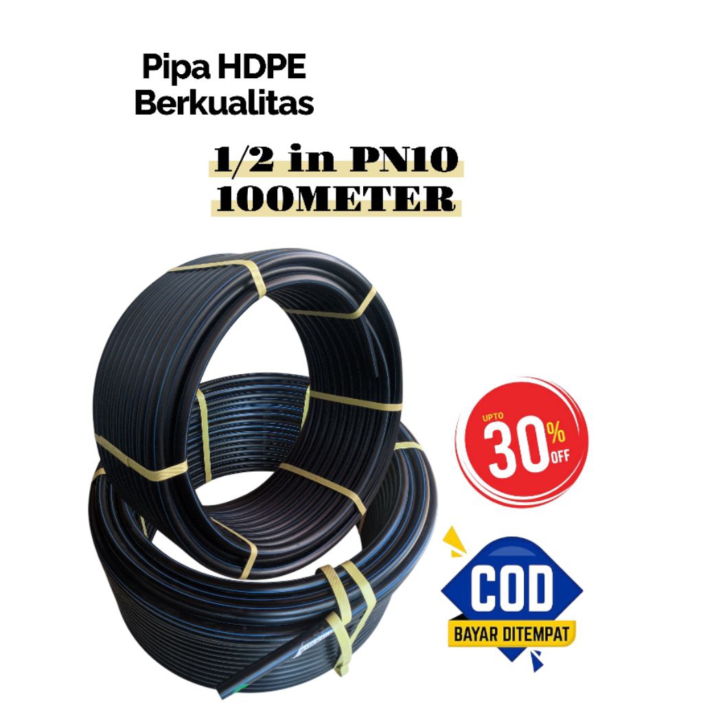 Selang Hitam Air 1/2 inch PN10 (100m/roll) DISC UP TO 30%