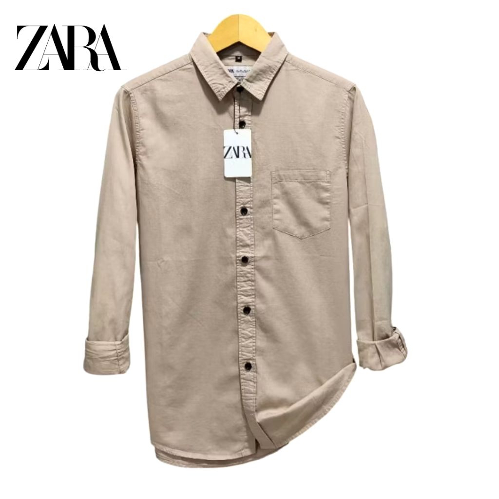 Kemeja Zara Pria Lengan Panjang Slim Fit Casual Premium