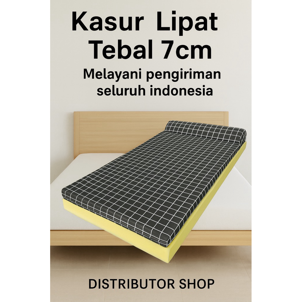 Kasur Lipat Tebal 7cm include bantalan matras travelling camping kemah piknik - kasur travel bed .Di