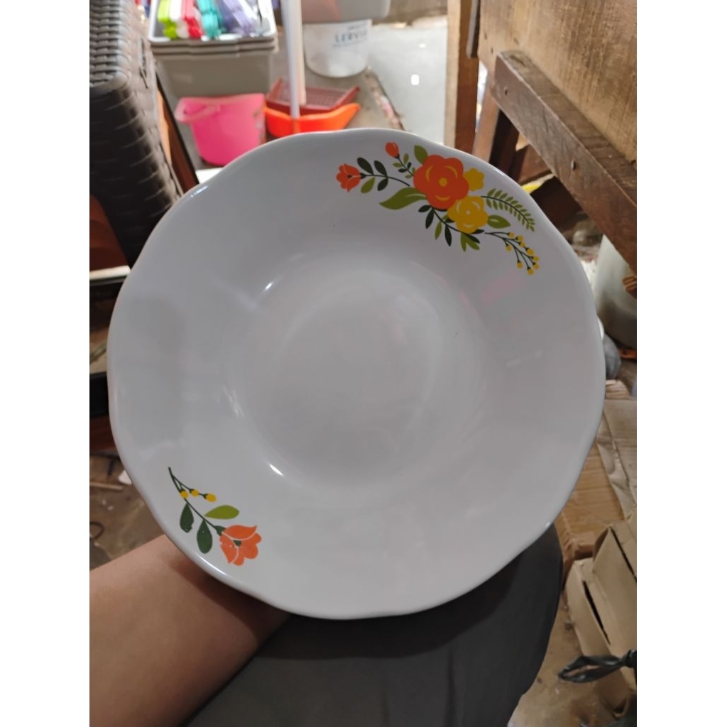 piring keramik Kembang (8 inch) ,piring hadiah soklin/sedap