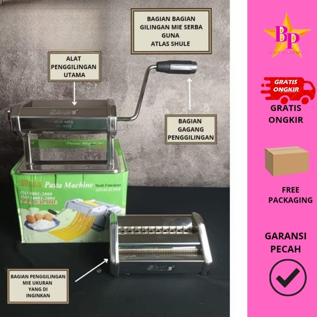 Gilingan Mie Shule Atlas SUPER (Dus Hijau)/Gilingan Mie 2 Badan/Pasta Noodle Machine