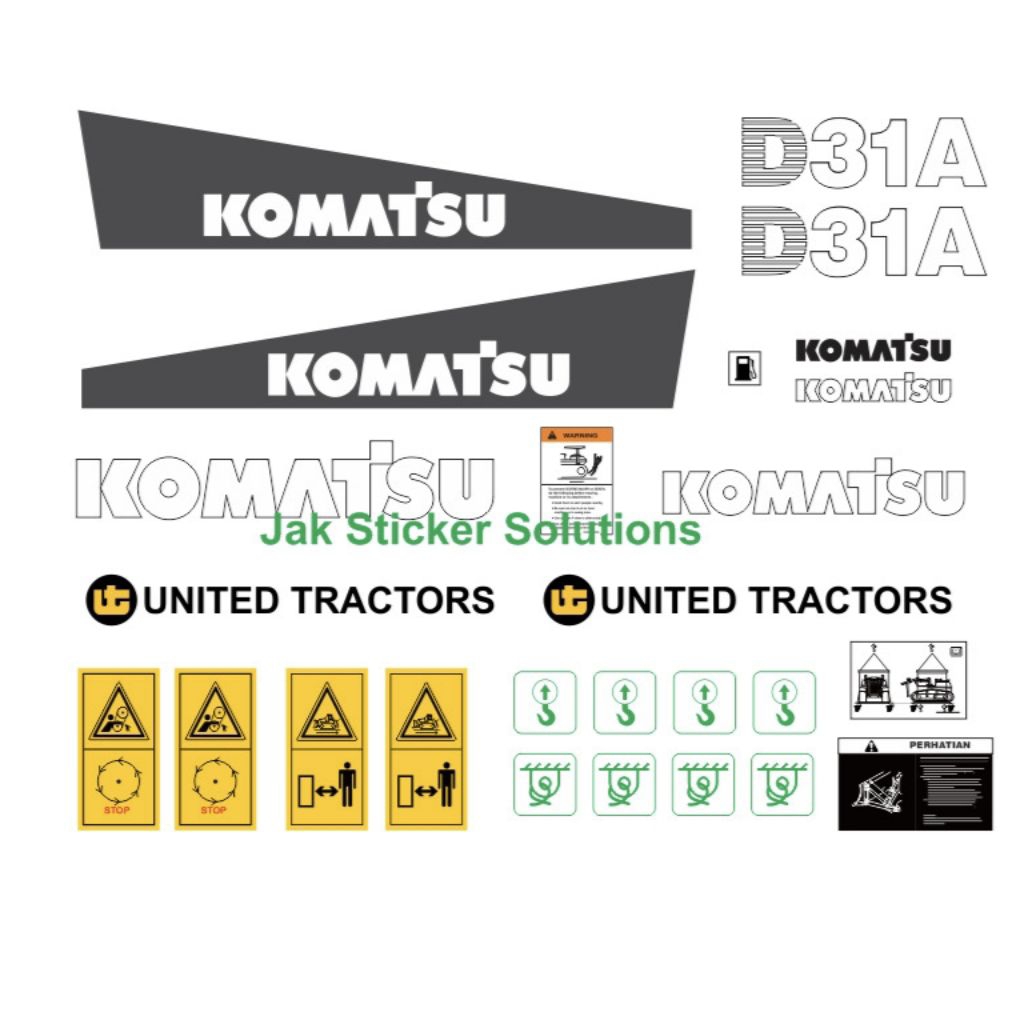 Stiker Dozer Komatsu D31A Decal Sticker