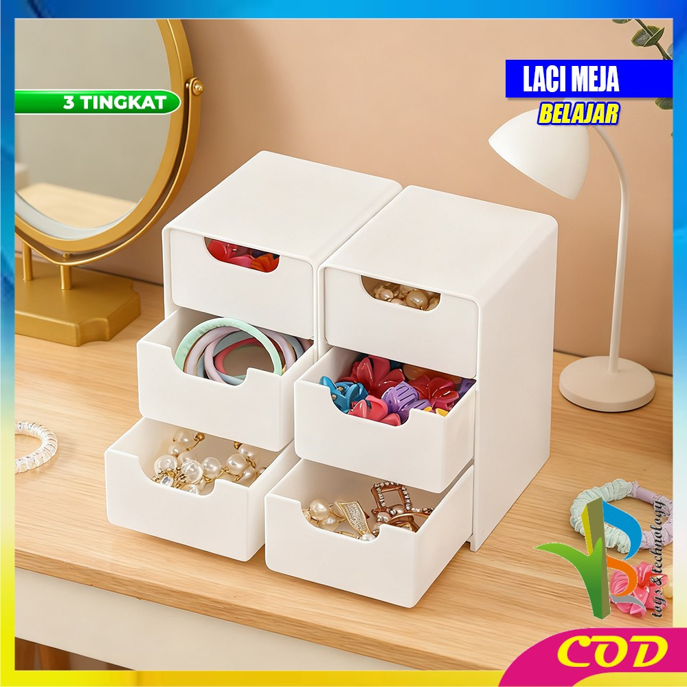 RB-C1398 Rak Laci Susun Mini 3 Tingkat / Tempat Penyimpanan Drawer Storage Box Laci Mini Aesthetic K