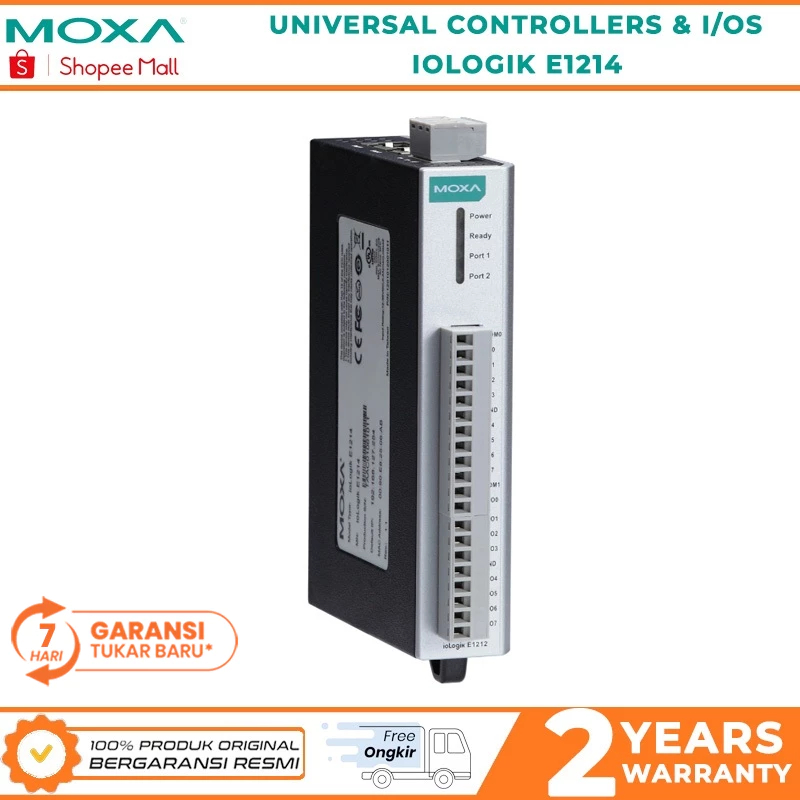 Moxa  iologik E1214 2 port ethernet remote I/O