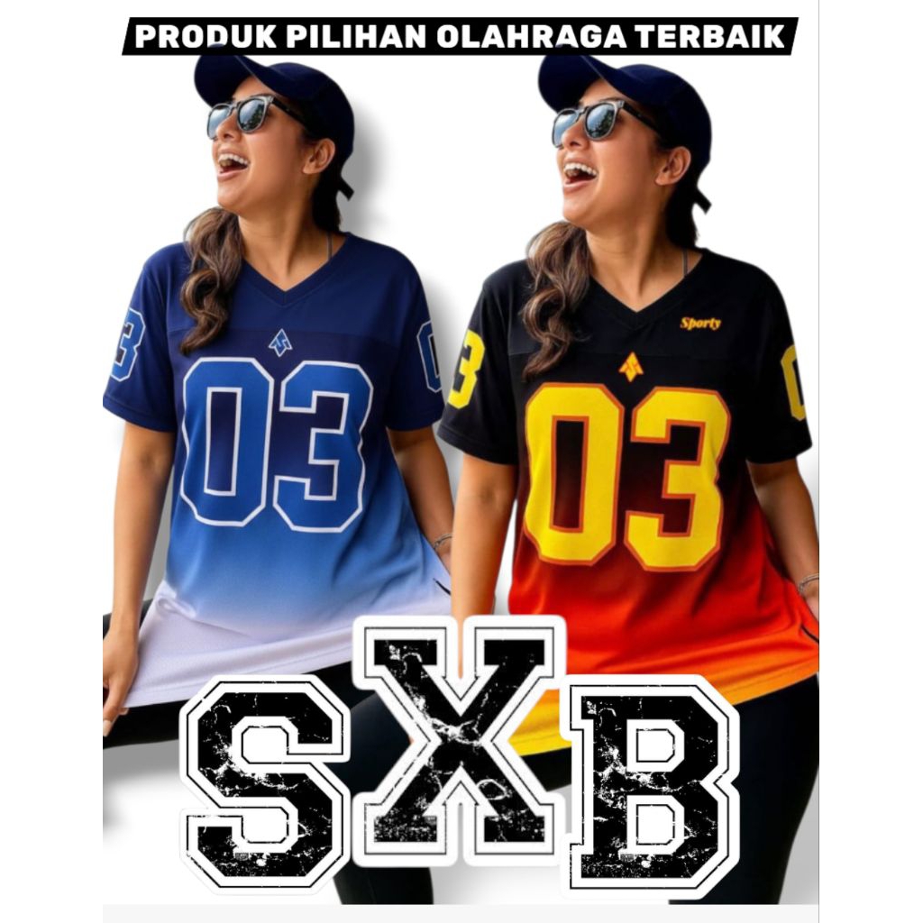 BAJU OLAHRAGA SXB SPORT INDONESIA ASHILA SPORTY TSHIRT LENGAN PENDEK