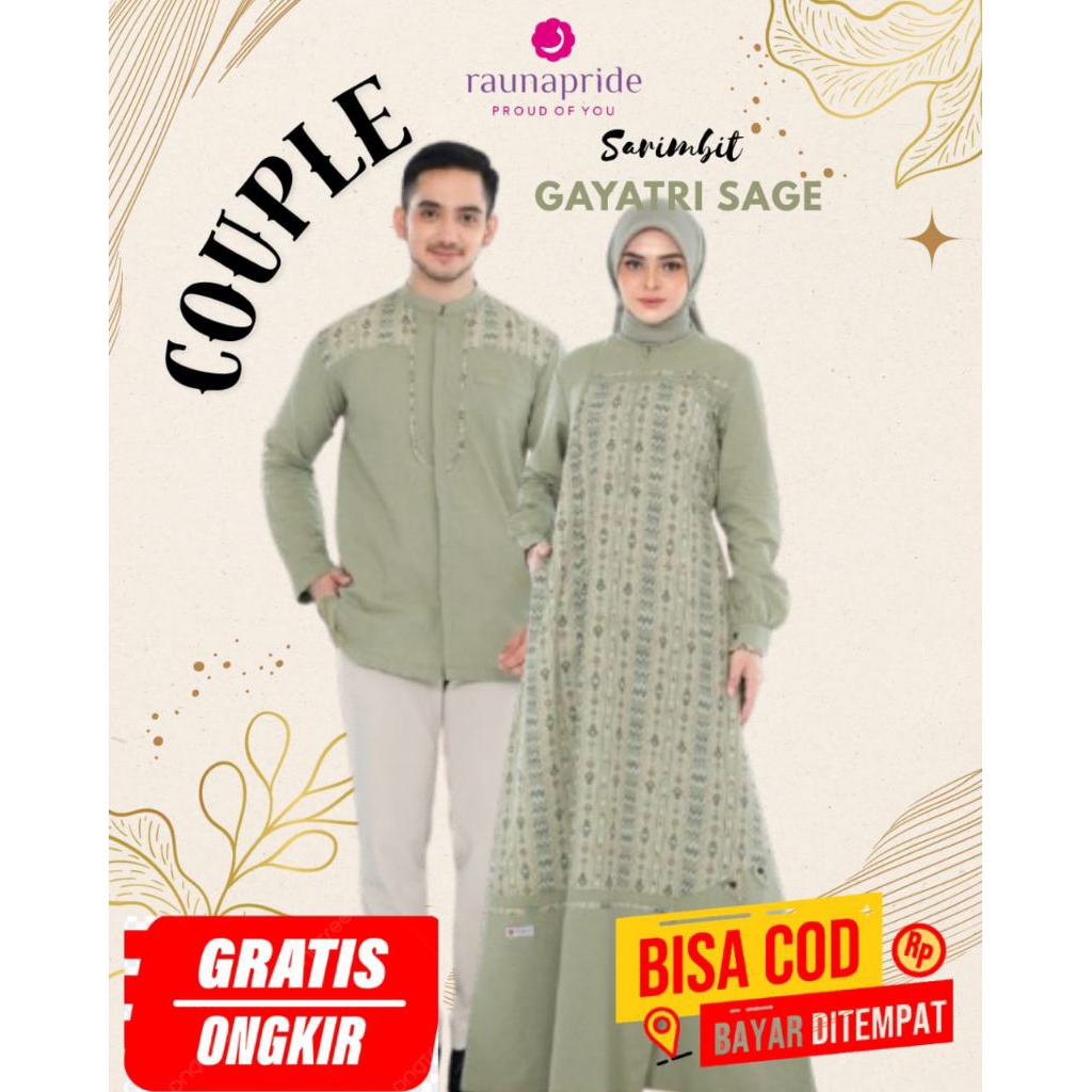 SARIMBIT COUPLE GAYATRI SAGE BY RAUNA 2026/SARIMBIT LEBARAN/SARIMBIT COUPLE/GAMIS DAN KOKO/SARIMBIT 