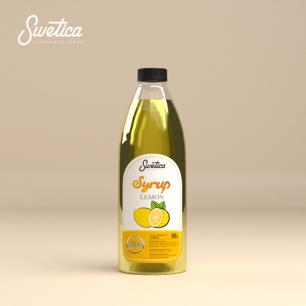 Sirup Kopi Swetica Silver Rasa Lemon 600ml | Sirup Cocok Untuk Horeca dan Rumahan Kekinian