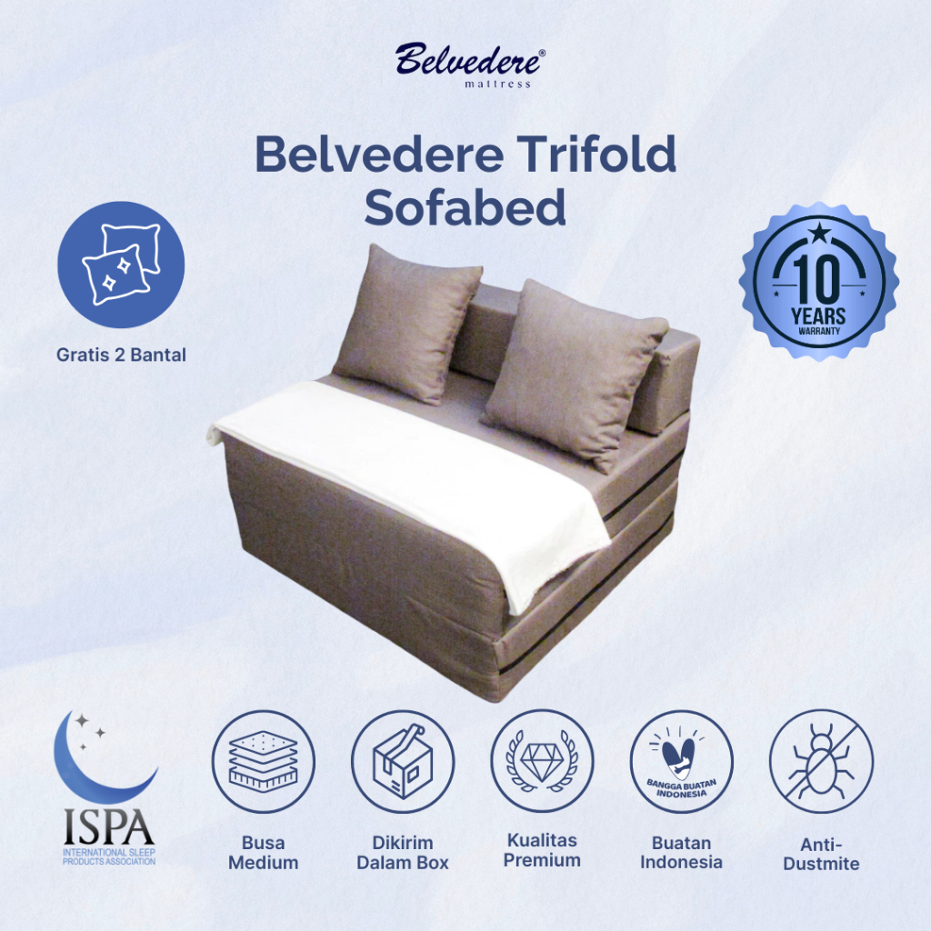Belvedere Sofa Bed Trifold High Density / Sofabed / Lipat 3