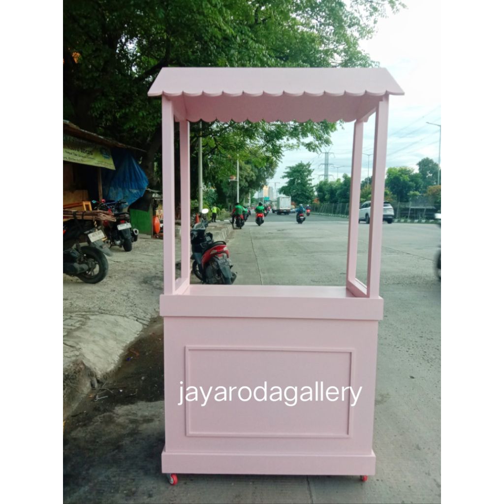 Gerobak booth lipat portabel minimalis