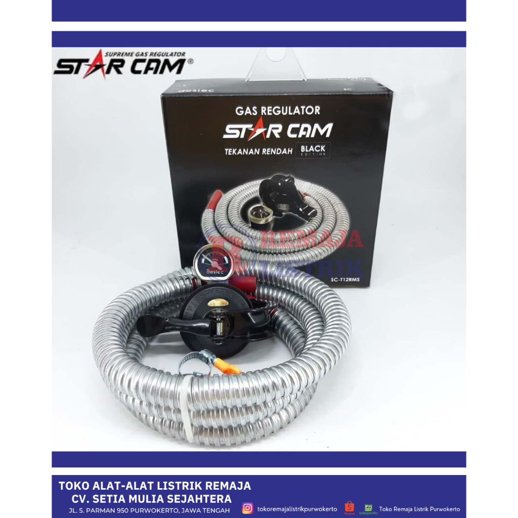 Selang komplit + Regulator Starcam | Selang Komplit Black Edition SC-T12 RMS STARCAM