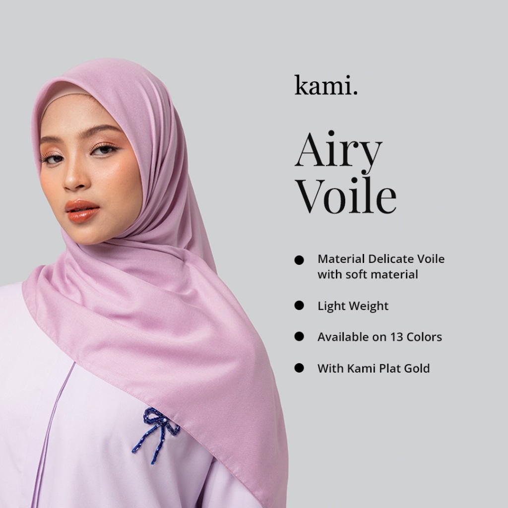 Kami Airy Voile Scarf Plain Hijab Segi Empat Voile